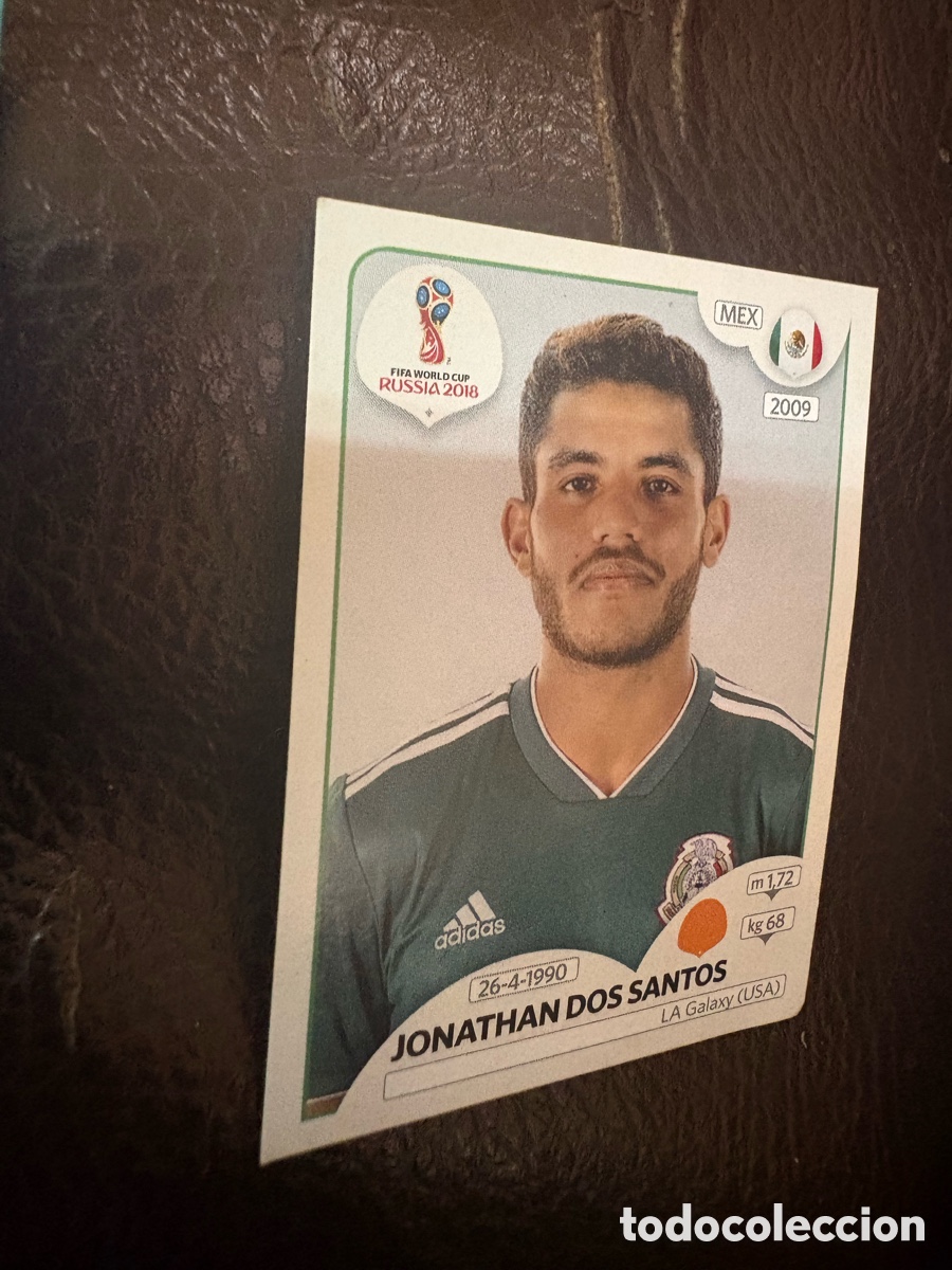 Cromos de f&uacute;tbol: 461 PANINI MUNDIAL 2018 JONATHAN DOS SANTOS - MEXICO - 449 RUSSIA 18 TRASERA ROSA PINK BRASIL ED.