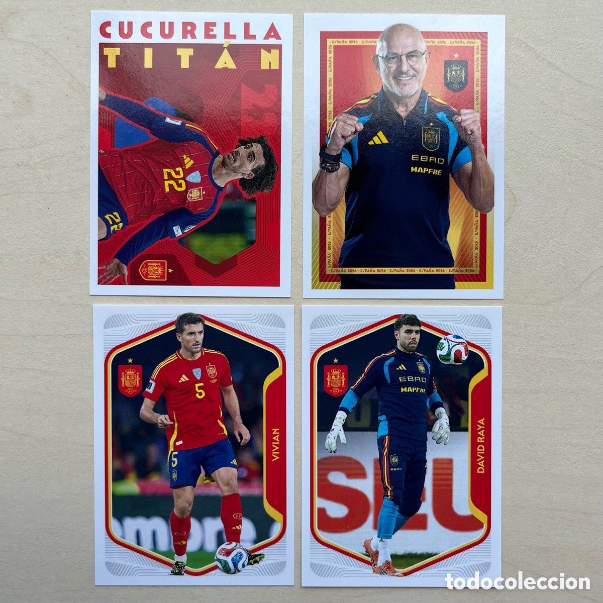 Cromos de f&uacute;tbol: Lote 4 cromos Espa&ntilde;a Carrefour 2026