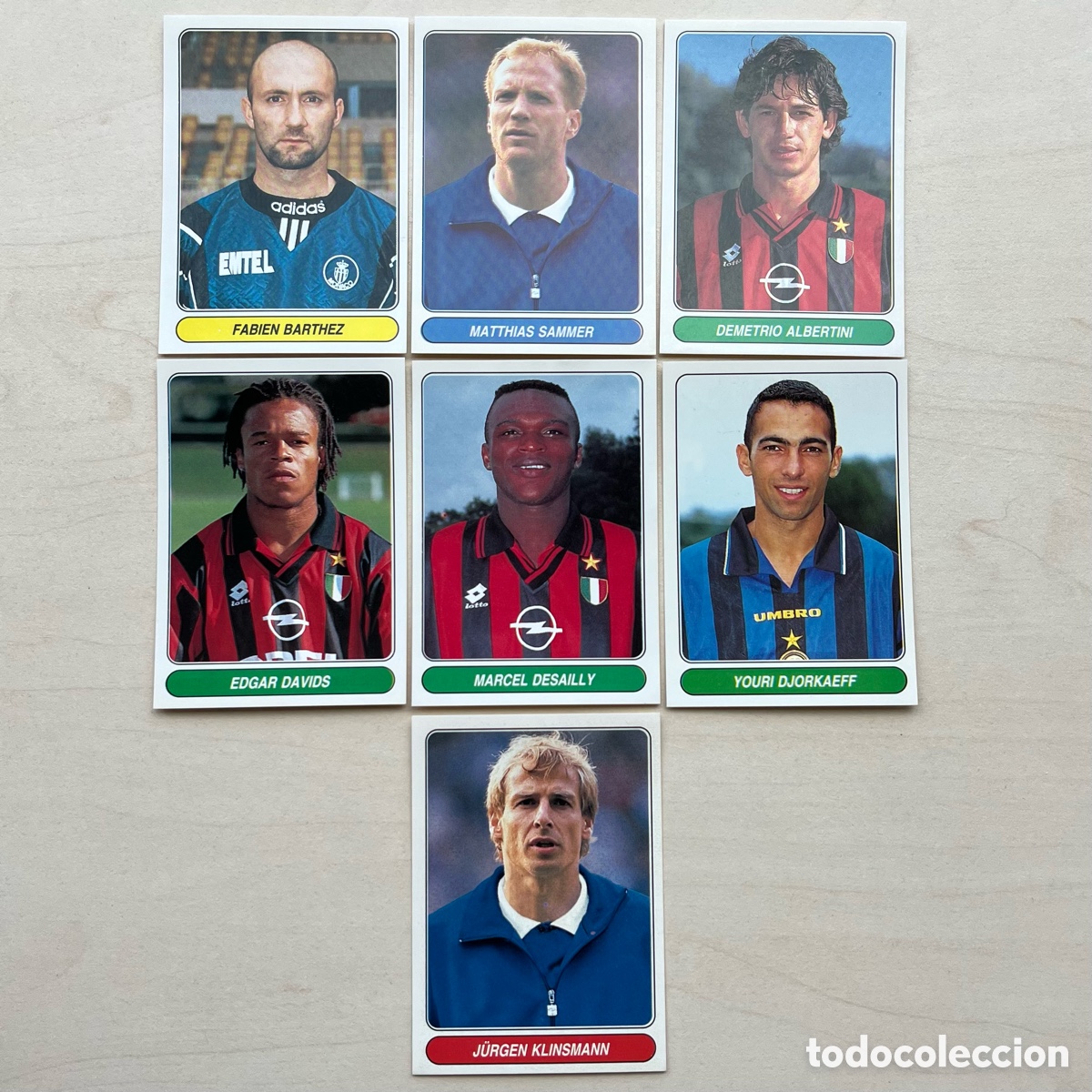 Cromos de f&uacute;tbol: Lote 7 cromos Panini European Stars 1996-97