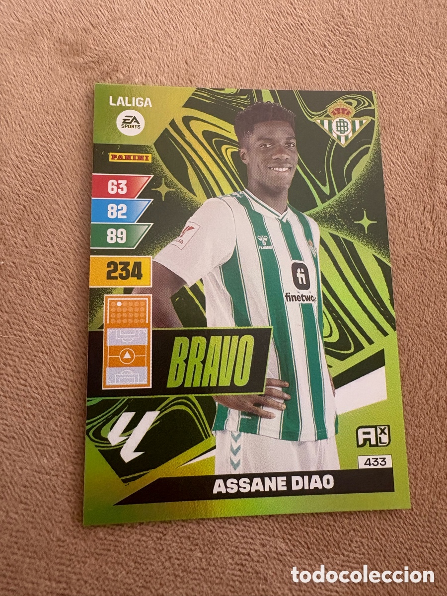 Cromos de f&uacute;tbol: assane diao 433 betis bravo adrenalyn 2023 2024 23 24 trading card