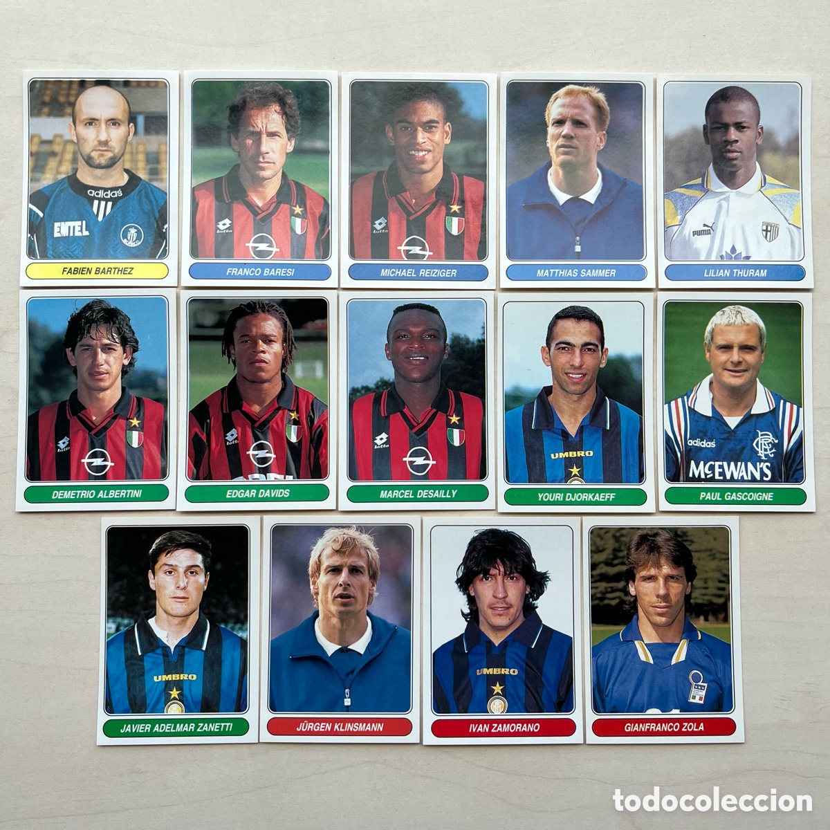 Football Stickers: Lote 14 cromos Panini European Stars 1996-97