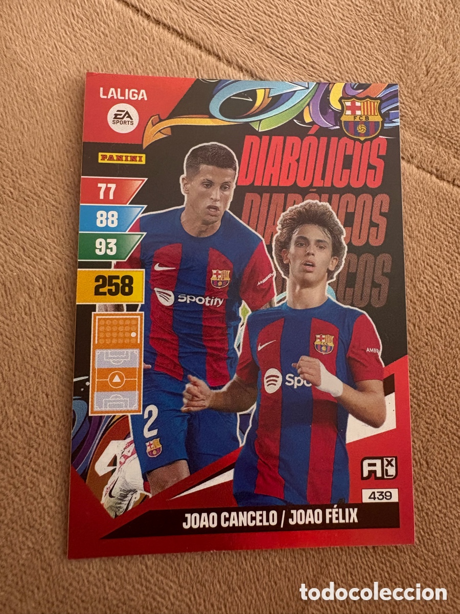 Figurine di Calcio: Joao Cancelo -Joao Felix Barcelona DIABOLICOS Adrenalyn 23-24 # 439