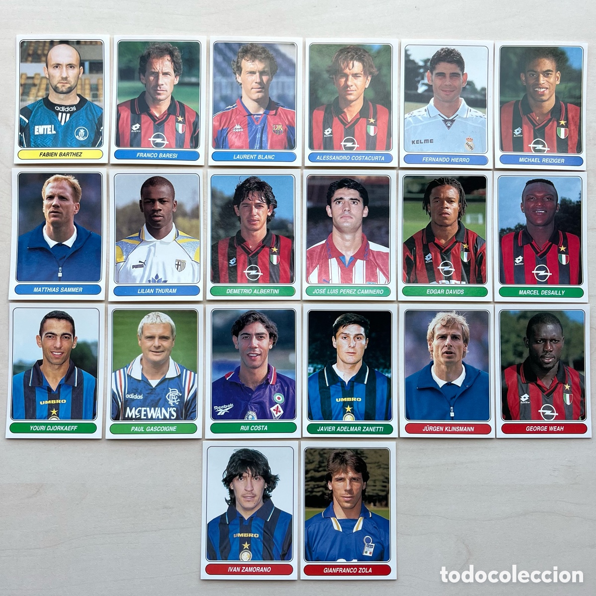 Cromos de Futebol: Lote 20 cromos Panini European Stars 1996-97