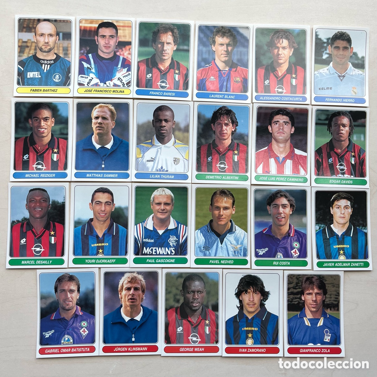 Cromos de Futebol: Lote 23 cromos Panini European Stars 1996-97