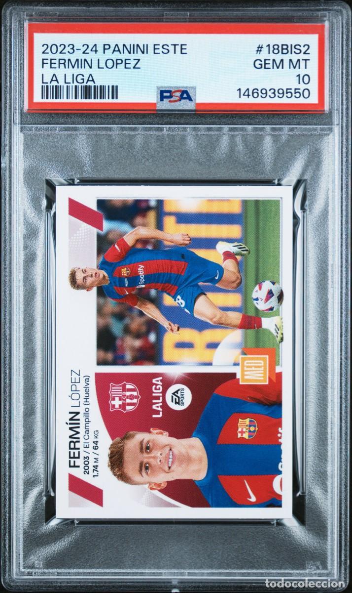 Cromos de f&uacute;tbol: Rookie Fermin Lopez #18BIS2 FC Barcelona Panini Liga Este 2023 2024 PSA 10