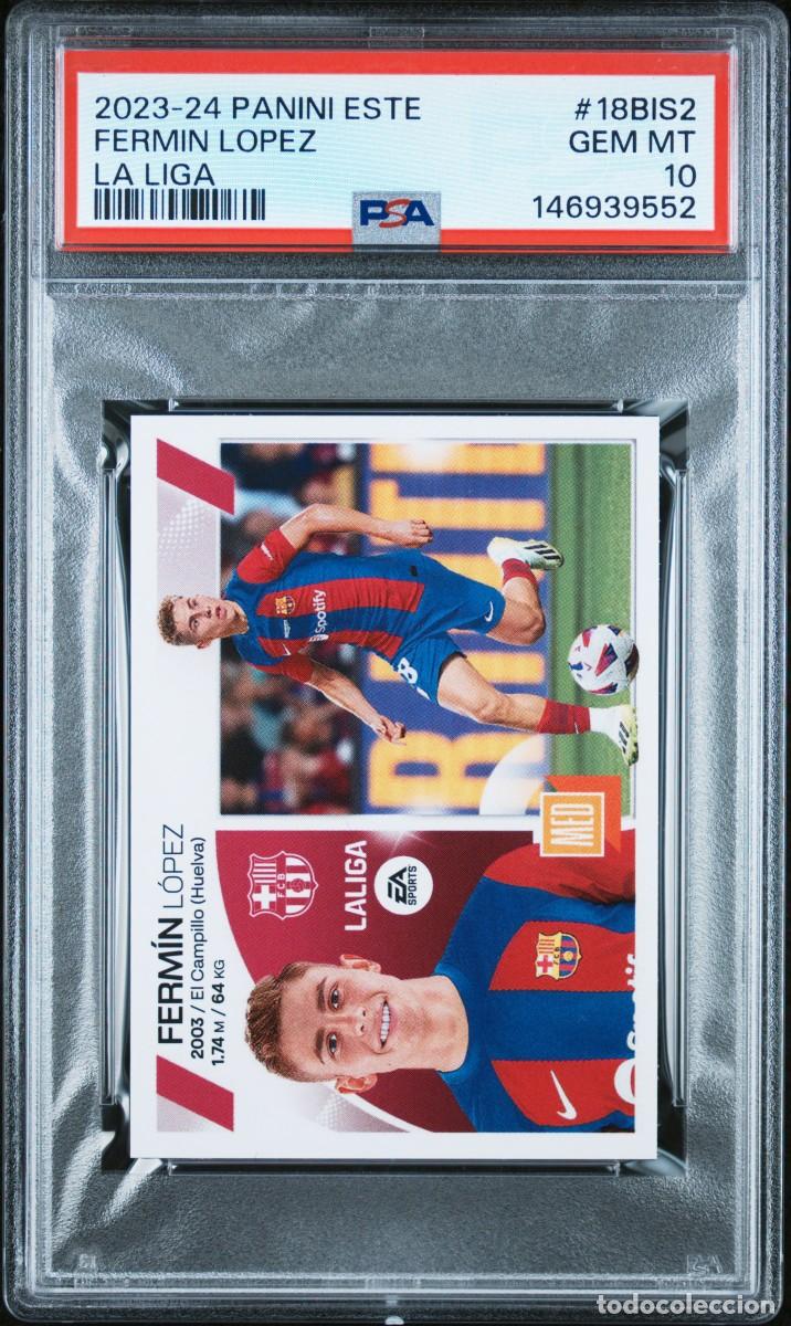 Cromos de f&uacute;tbol: Rookie Fermin Lopez #18BIS2 FC Barcelona Panini Liga Este 2023 2024 PSA 10