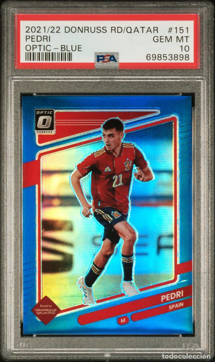 Figurine di Calcio: Pedri 151 Panini Optic Blue 65 /99 Donruss Fifa Road Qatar 2022 PSA 10