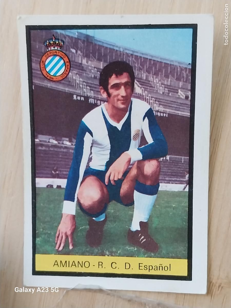 Cromos de f&uacute;tbol: AMIANO R C D ESPA&Ntilde;OL ED FHER LIGA 1972 72 73 CROMO ORGINAL SIN PEGAR NUNCA