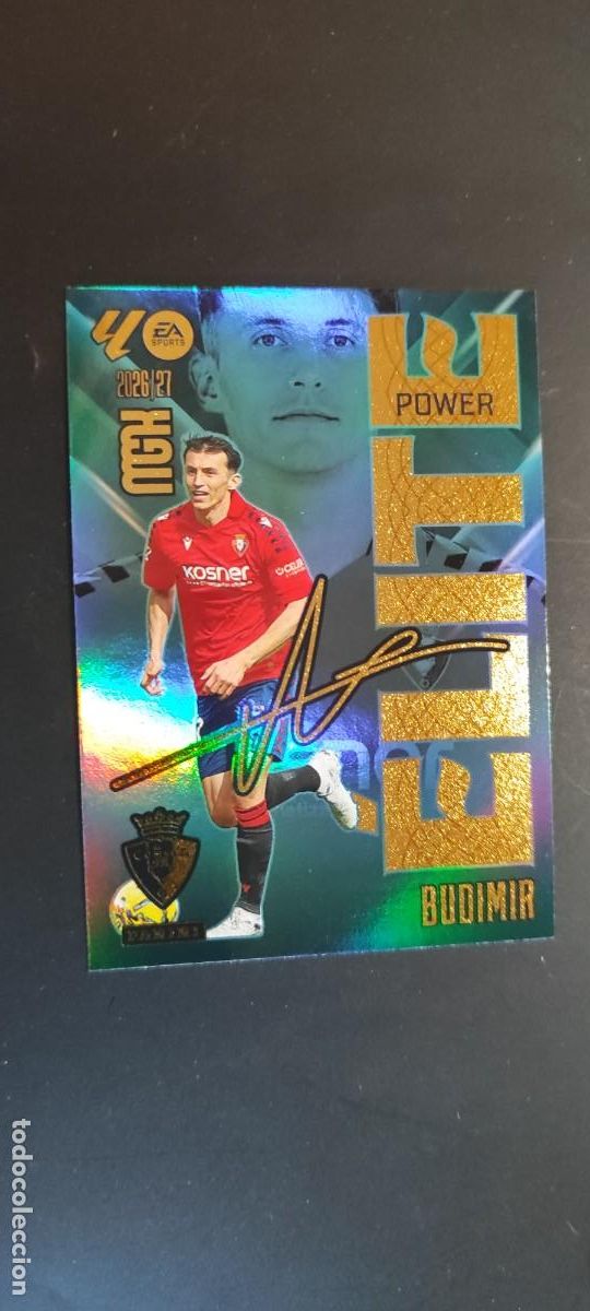 Football Stickers: MEGACRACKS 2026/27 CARD ELITE POWER BUDIMIR OSASUNA FIRMADA# P3 PANINI