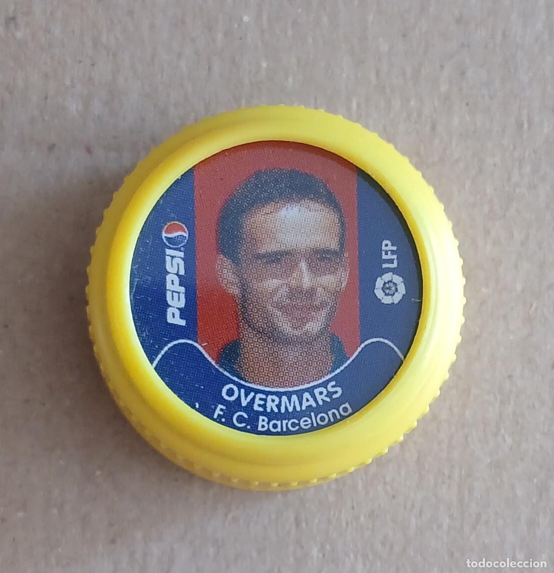 Cromos de f&uacute;tbol: TAP&Oacute;N OVERMARS BARCELONA PEPSI COLA LFP 2001-2002. Buen estado.