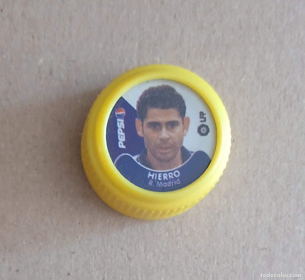 Cromos de f&uacute;tbol: TAP&Oacute;N HIERRO REAL MADRID PEPSI COLA LFP 2001-2002. Buen estado.