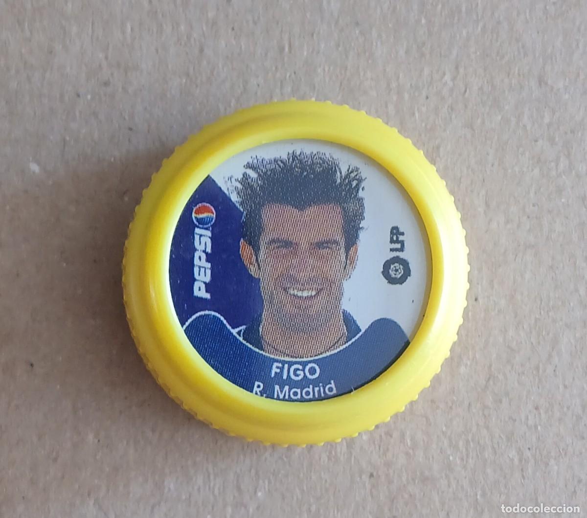 Cromos de f&uacute;tbol: TAP&Oacute;N FIGO REAL MADRID PEPSI COLA LFP 2001-2002. Buen estado.