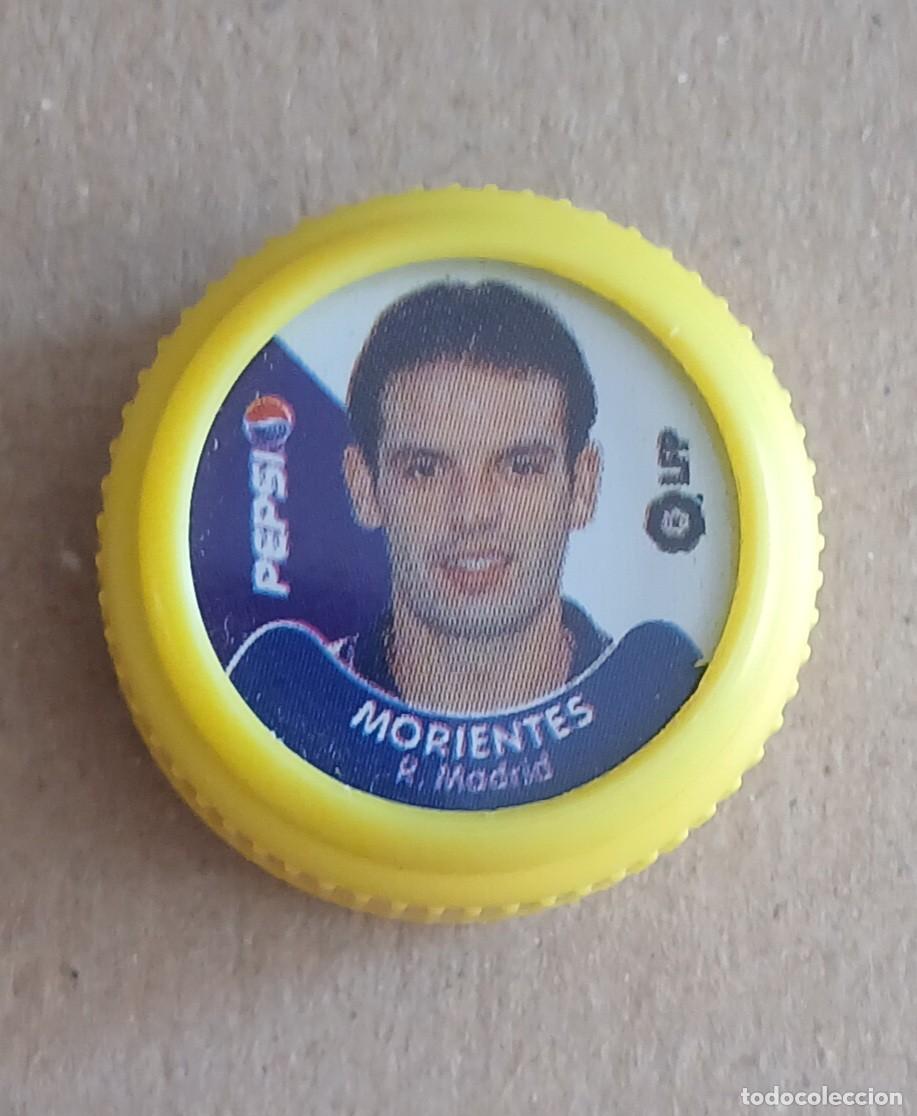 Cromos de f&uacute;tbol: TAP&Oacute;N MORIENTES REAL MADRID PEPSI COLA LFP 2001-2002. Buen estado.