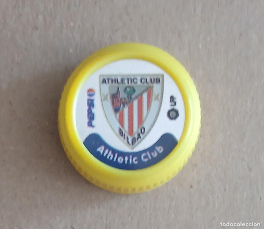 Cromos de f&uacute;tbol: TAP&Oacute;N ESCUDO ATHLETIC DE BILBAO PEPSI COLA LFP 2001-2002. Buen estado.