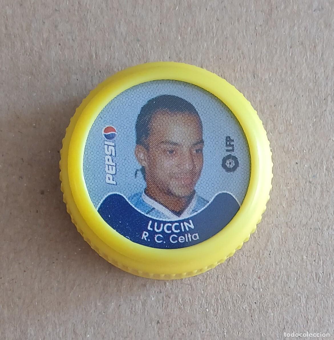 Cromos de Futebol: TAP&Oacute;N LUCCIN CELTA DE VIGO PEPSI COLA LFP 2001-2002. Buen estado.