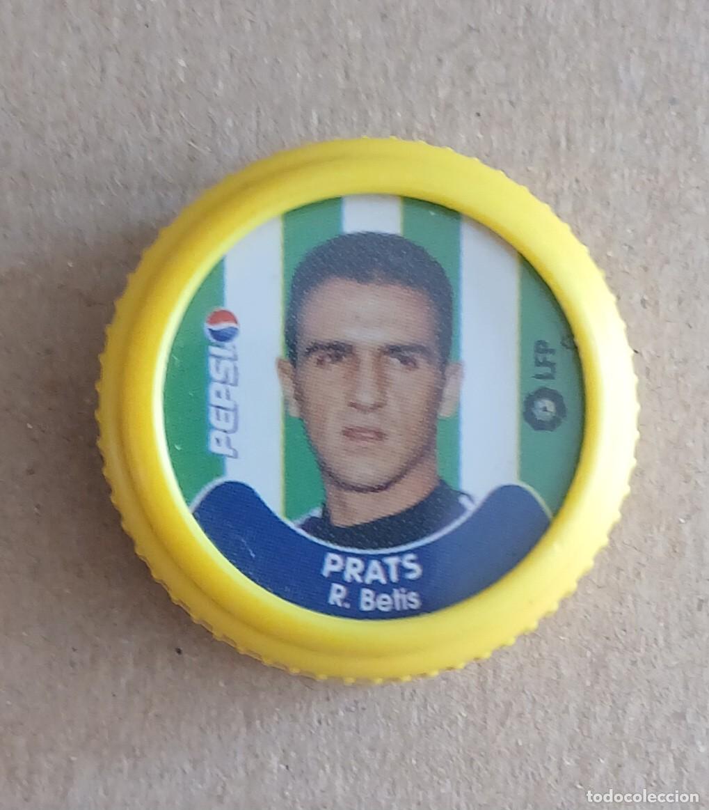 Cromos de f&uacute;tbol: TAP&Oacute;N PRATS REAL BETIS PEPSI COLA LFP 2001-2002. Buen estado.