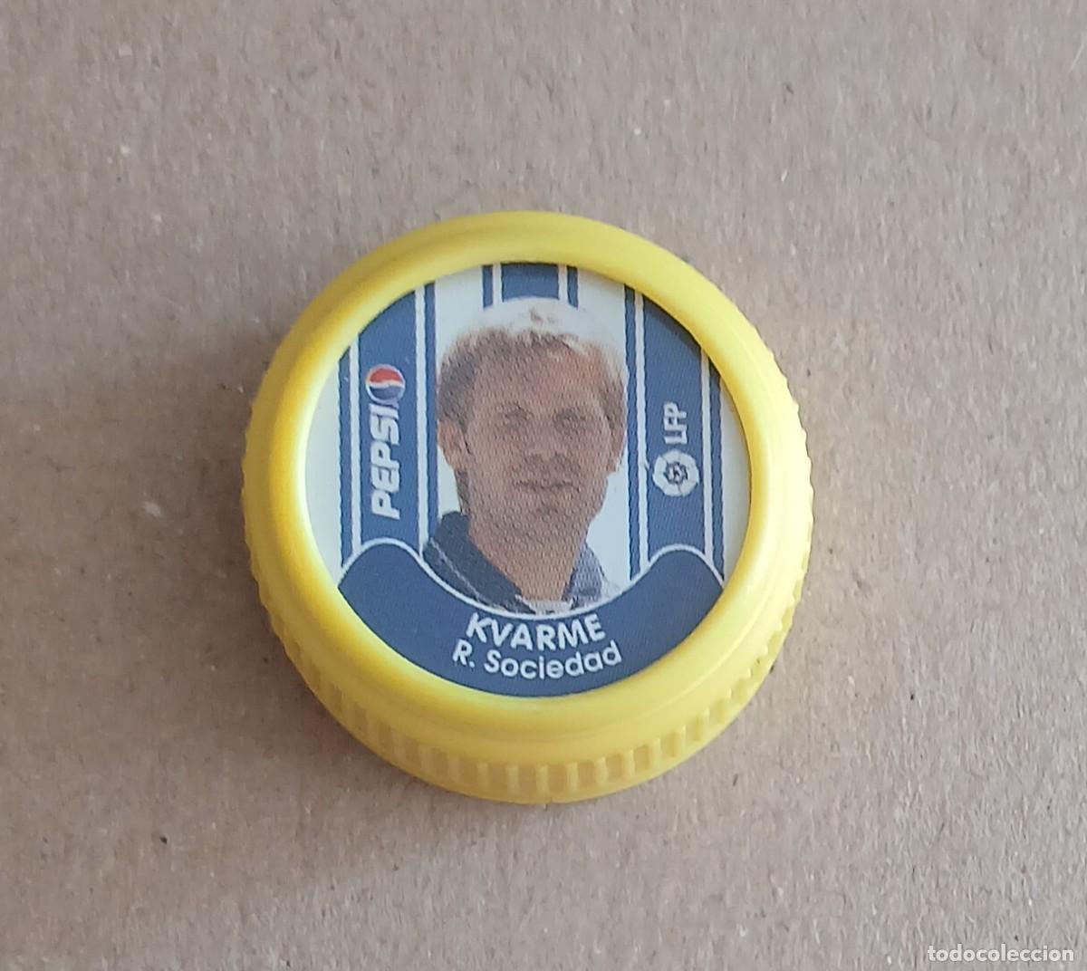 Cromos de Futebol: TAP&Oacute;N KUARME REAL SOCIEDAD PEPSI COLA LFP 2001-2002. Buen estado.