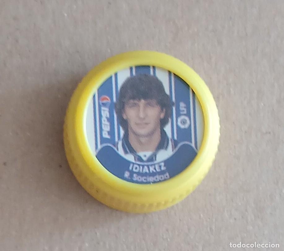 Cromos de Futebol: TAP&Oacute;N IDI&Aacute;KEZ REAL SOCIEDAD PEPSI COLA LFP 2001-2002. Buen estado.