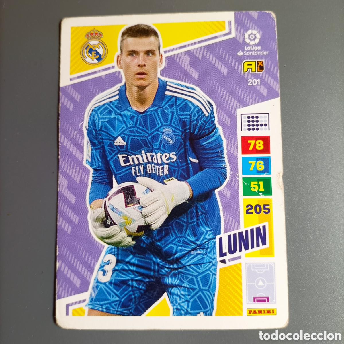 Cromos de f&uacute;tbol: ADRENALYN. LIGA 2022-2023 (REAL MADRID) №201 LUNIN