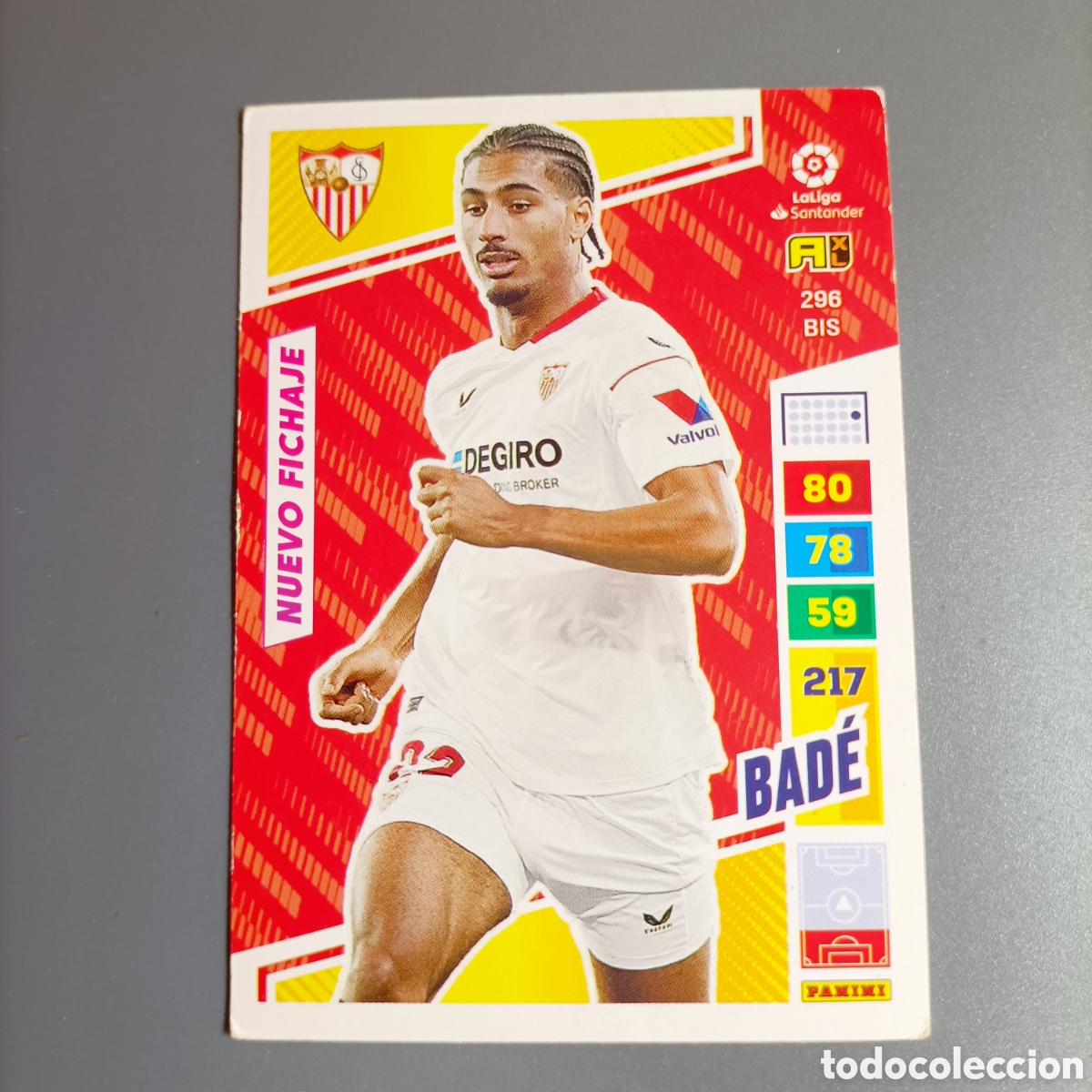 Cromos de f&uacute;tbol: ADRENALYN. LIGA 2022-2023 (SEVILLA) №296 BIS. BADE / NUEVO FICHAJE
