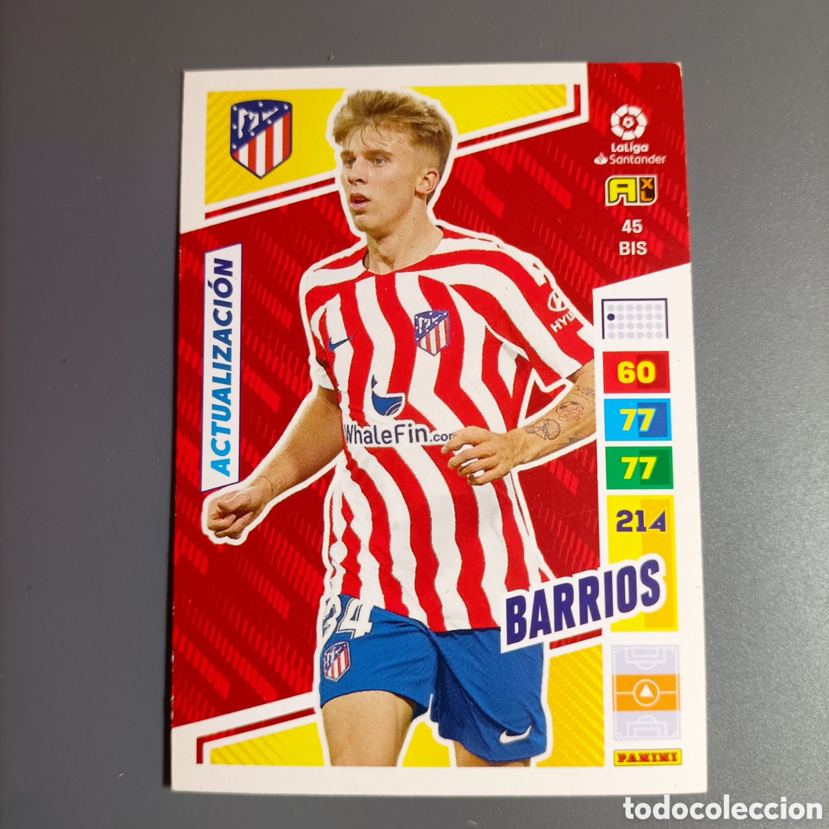 Cromos de f&uacute;tbol: ADRENALYN. LIGA 2022-2023 (ATL&Eacute;TICO) №45 BIS. BARRIOS / ACTUALIZACI&Oacute;N