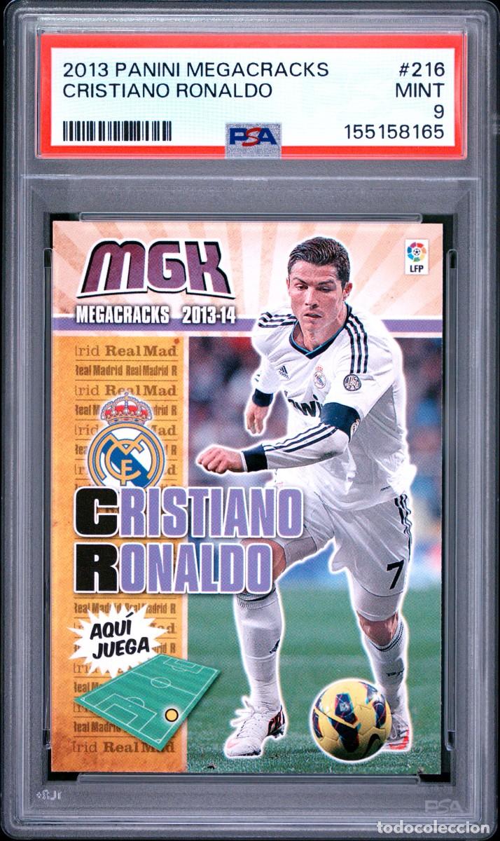 Cromos de f&uacute;tbol: Cristiano Ronaldo #216 Panini Real Madrid Megacracks 2013 14 PSA 9