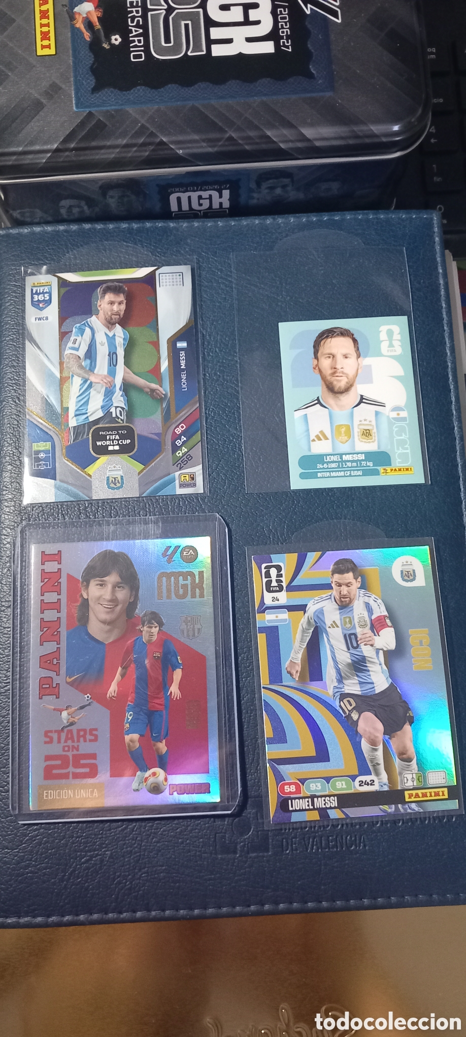 Cromos de f&uacute;tbol: Lote 4 cromos MESSI PANINI 2026