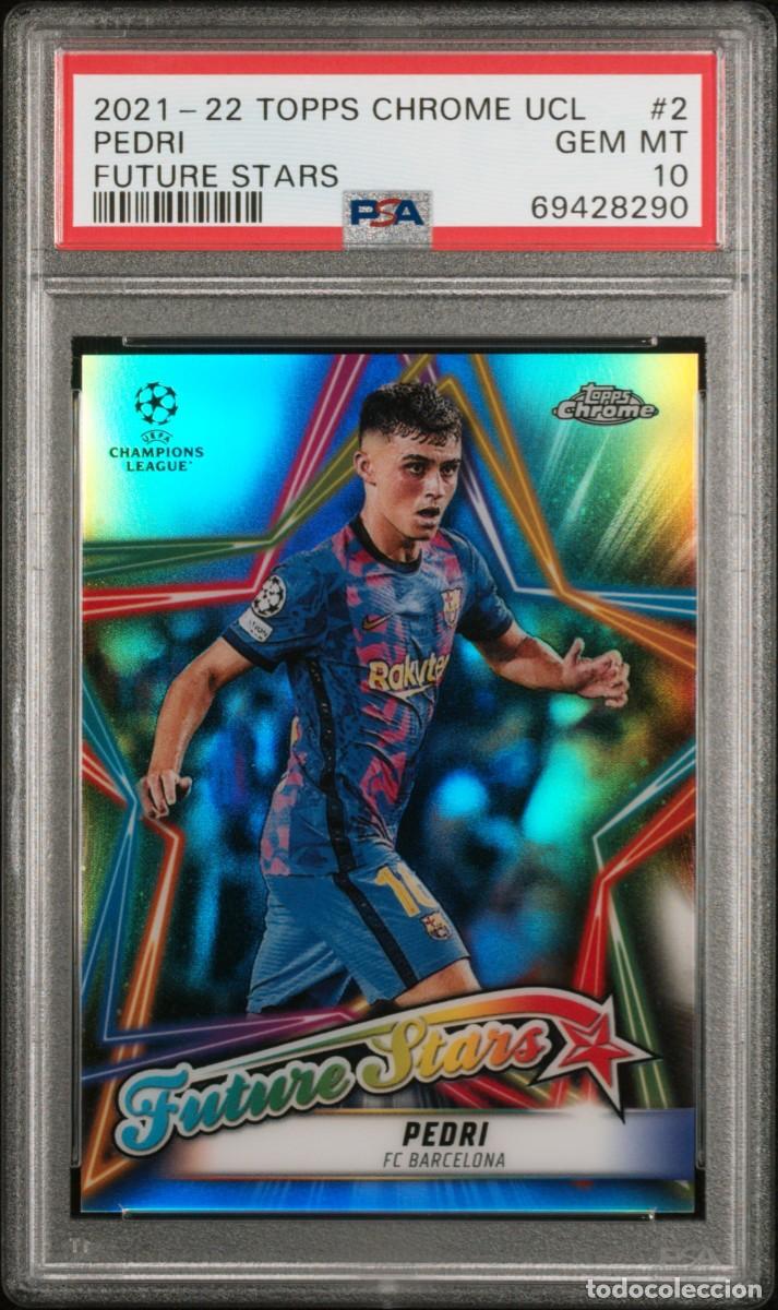 Cromos de f&uacute;tbol: Pedri #2 FC Barcelona Topps Chrome UCL Future Stars 2021 22 PSA 10