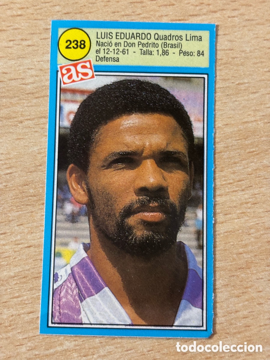 Cartes &agrave; collectionner de Football: # 238 Luis Eduardo Real Valladolid Ases de la liga 90 91 sin pegar