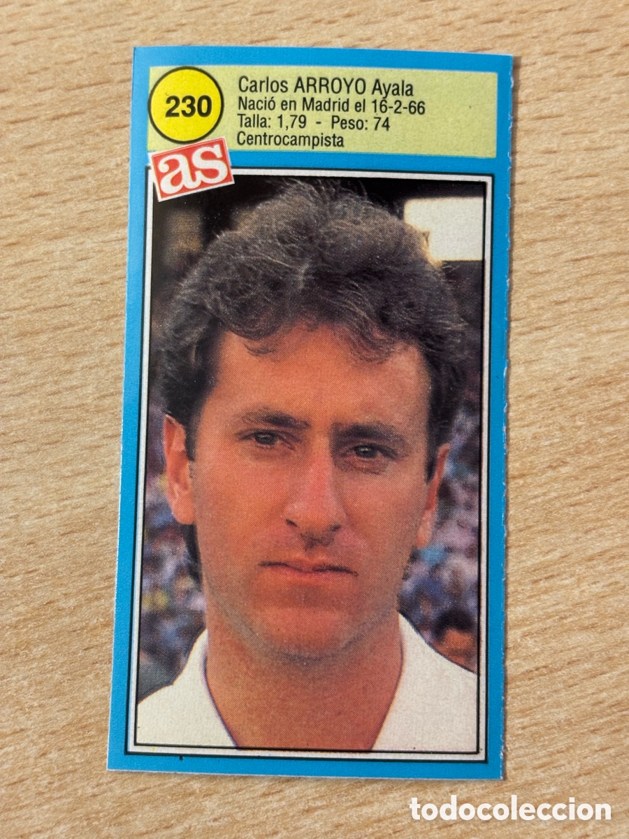 Fu&szlig;ball-Sticker: # 230 Arroyo Valencia CF Ases de la liga 90 91 sin pegar