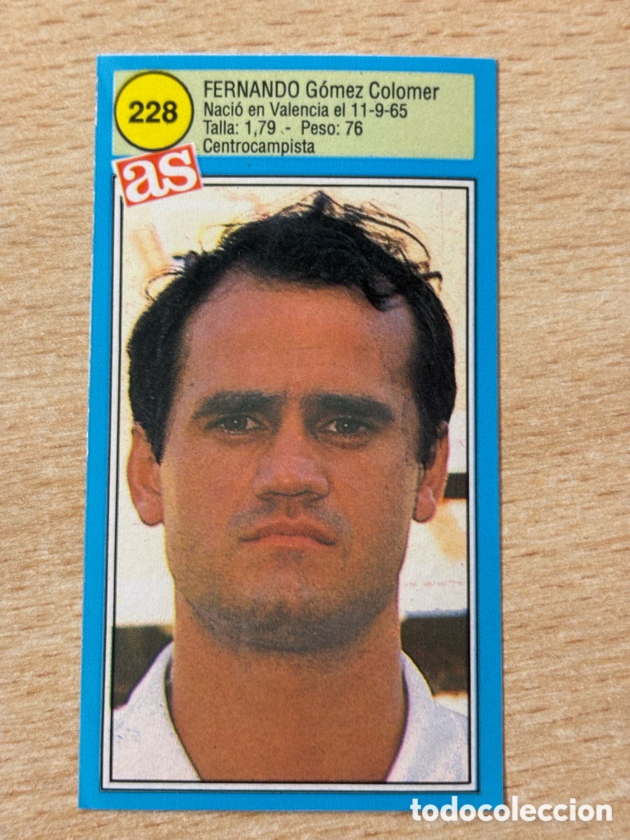 Cromos de f&uacute;tbol: # 228 Fernando Valencia CF Ases de la liga 90 91 sin pegar