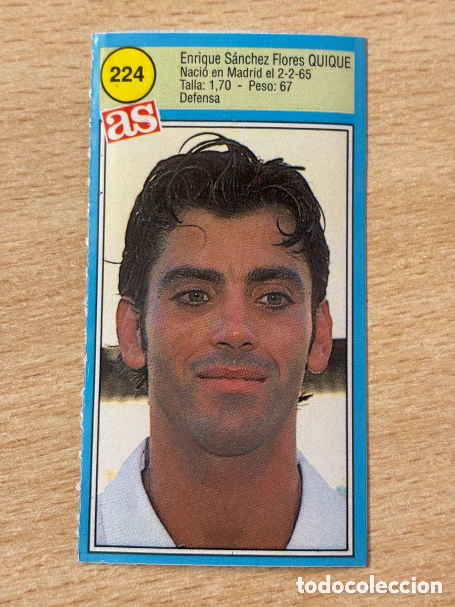 Cromos de f&uacute;tbol: # 224 Quique S&aacute;nchez Flores Valencia CF Ases de la liga 90 91 sin pegar