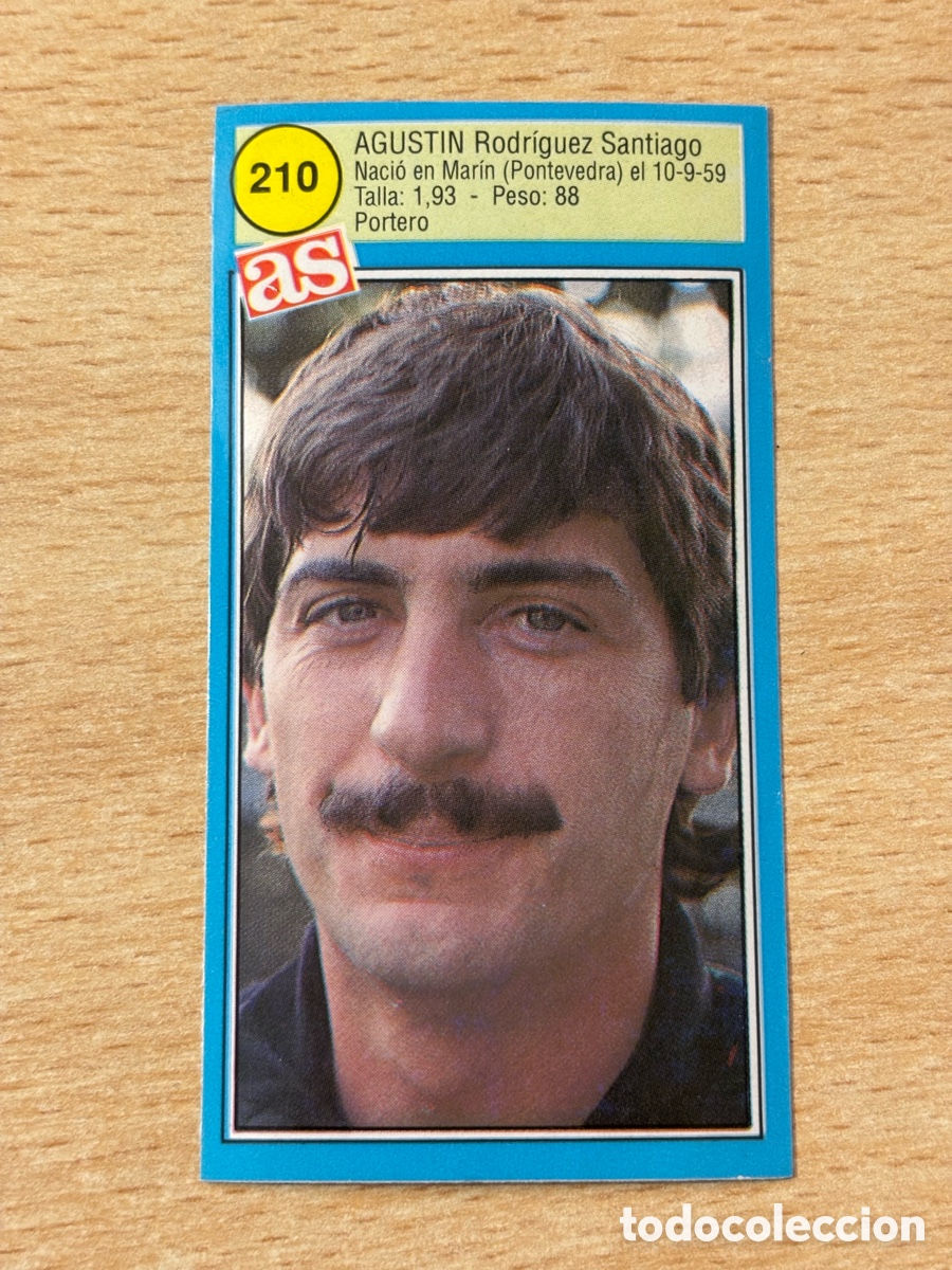 Figurine di Calcio: # 210 Agust&iacute;n CD Tenerife Ases de la liga 90 91 sin pegar