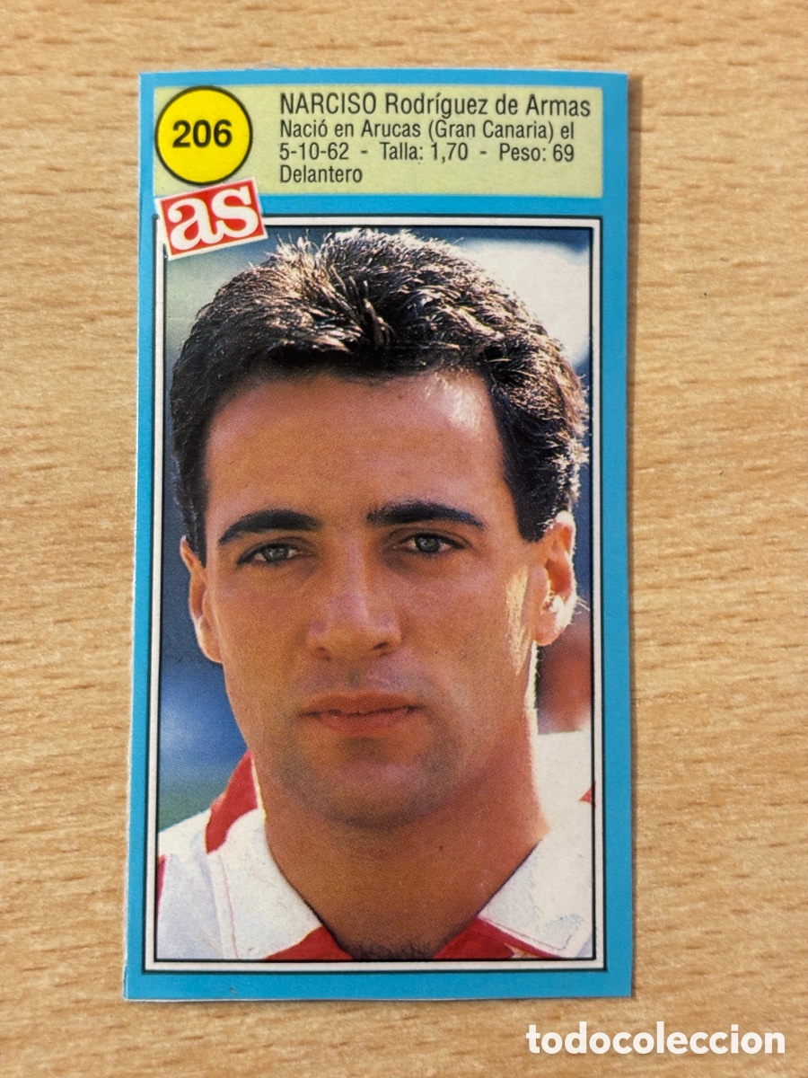 Figurine di Calcio: # 206 Narciso Sporting de Gij&oacute;n Ases de la liga 90 91 sin pegar