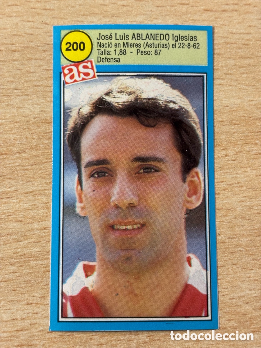 Cromos de f&uacute;tbol: # 200 Ablanedo Sporting de Gij&oacute;n Ases de la liga 90 91 sin pegar