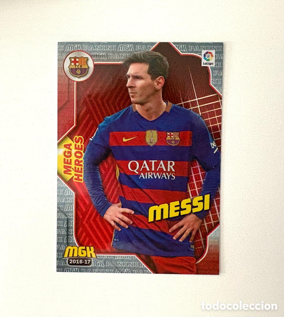 Cromos de f&uacute;tbol: N&ordm; 107 LEO MESSI BARCELONA BAR&Ccedil;A MEGA H&Eacute;ROES CARTA F&Uacute;TBOL PANINI MEGACRACKS 2016-2017 MGK LIGA 16-17