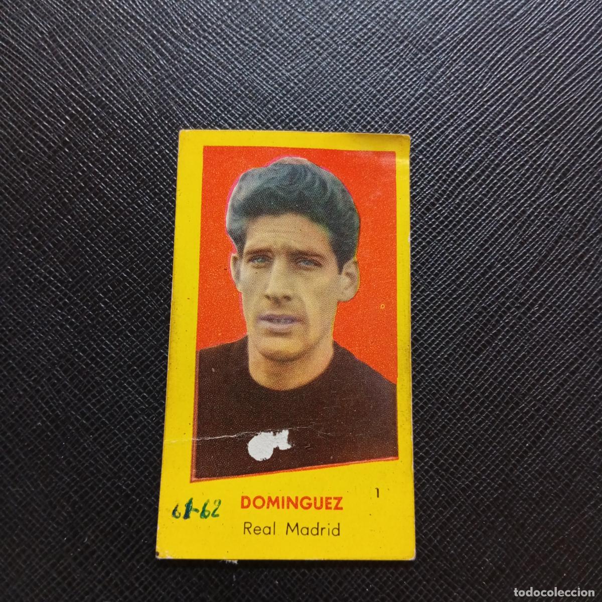 Cromos de f&uacute;tbol: 1 DOMINGUEZ REAL MADRID BRUGUERA 1960 1961 CROMO FUTBOL 60 61 LIGA - DESPEGADO - A38 PG379