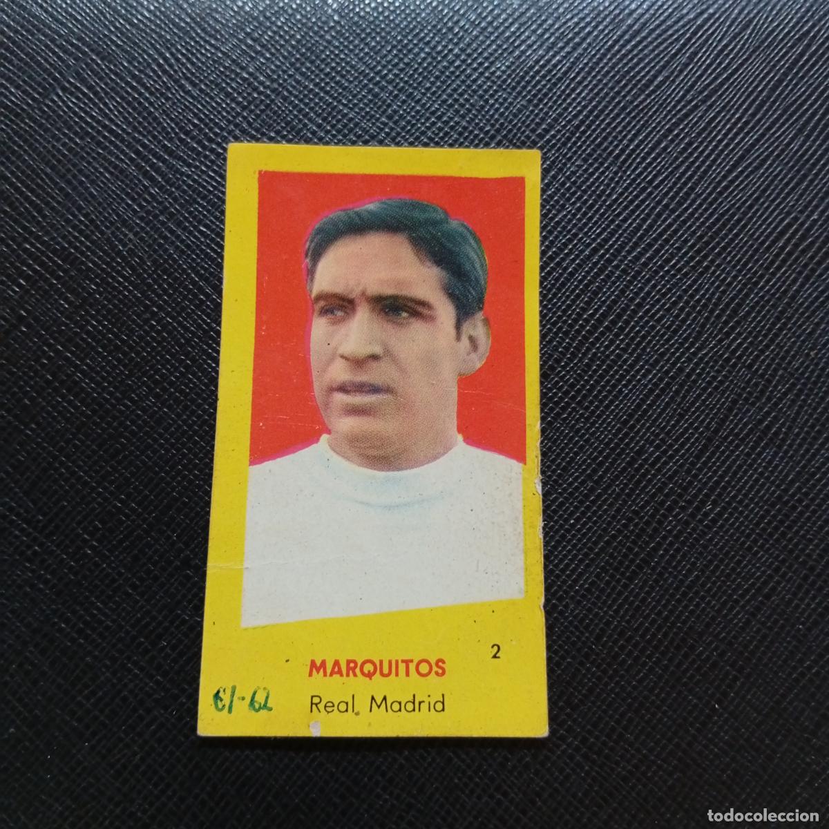 Cromos de f&uacute;tbol: 2 MARQUITOS REAL MADRID BRUGUERA 1960 1961 CROMO FUTBOL 60 61 LIGA - DESPEGADO - A38 PG379