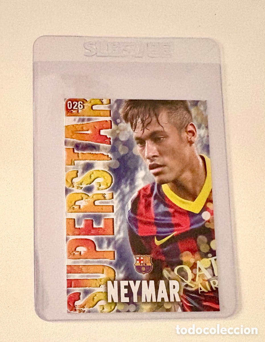 Cromos de f&uacute;tbol: MUNDICROMO FICHAS QUIZ GAME 2013 2014 13 14 SUPERSTAR NEYMAR 26 MATE BARCELONA