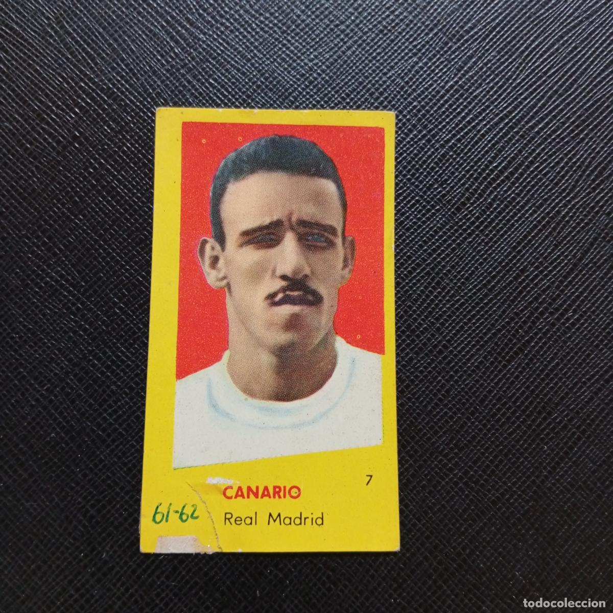 Cromos de f&uacute;tbol: 7 CANARIO REAL MADRID BRUGUERA 1960 1961 CROMO FUTBOL 60 61 LIGA - DESPEGADO - A38 PG523