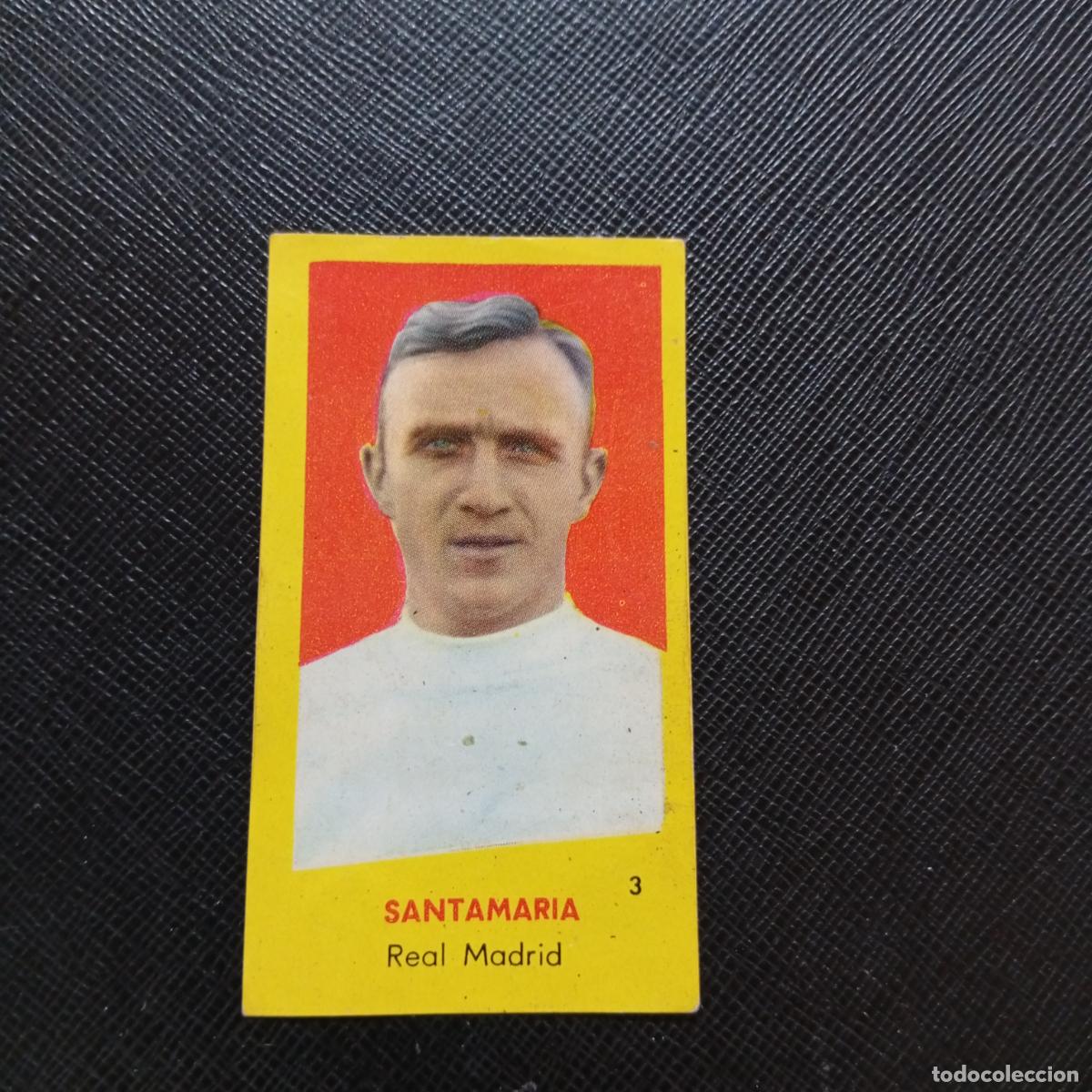 Figurine di Calcio: 3 SANTAMARIA REAL MADRID BRUGUERA 1960 1961 CROMO FUTBOL 60 61 LIGA - DESPEGADO - A38 PG37