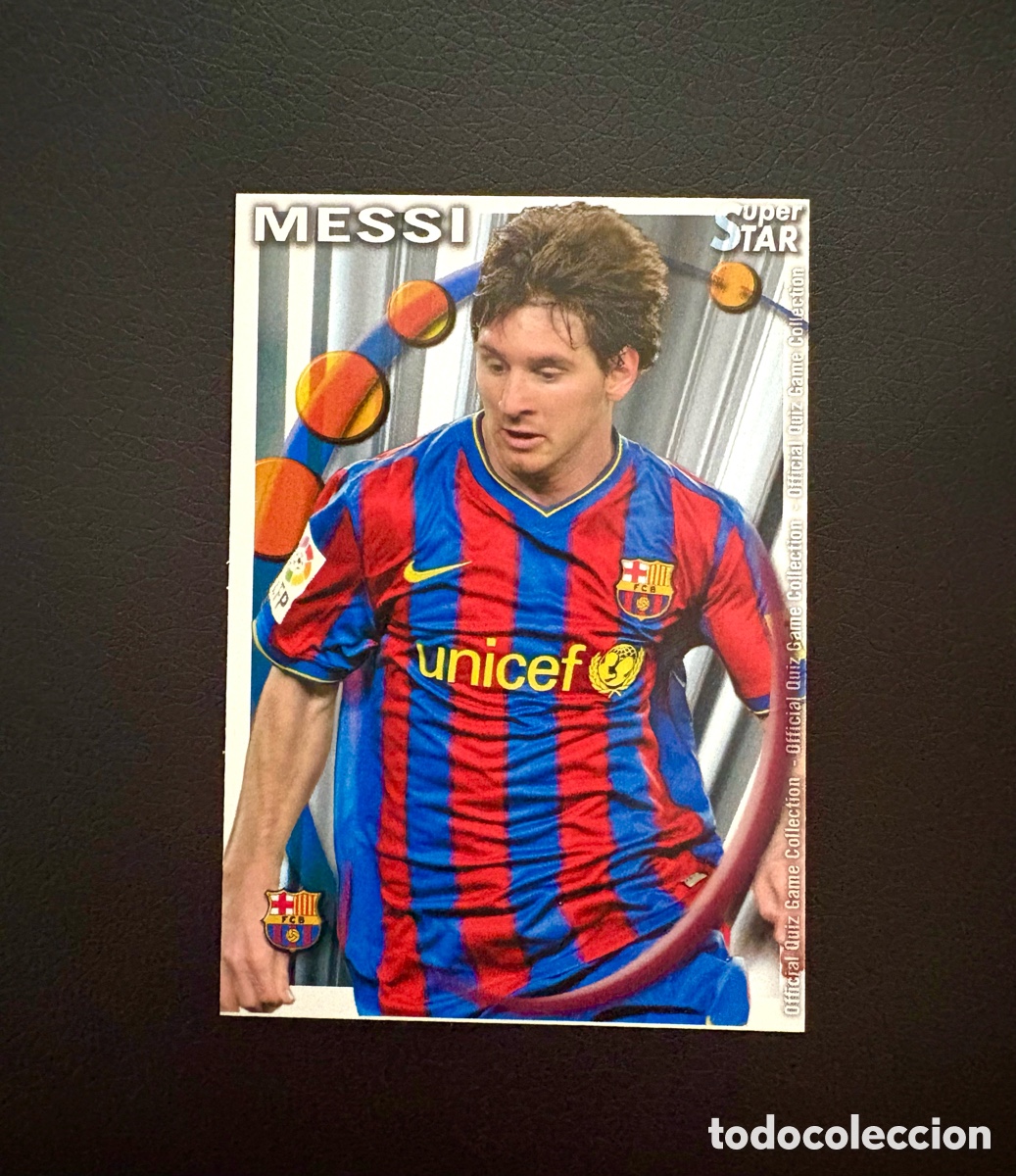 Football Stickers: CARTA PERFECTA MESSI SUPER STAR 25 BARCELONA OFFICIAL QUIZ GAME COLLECTION 2010 2011 MUNDICROM