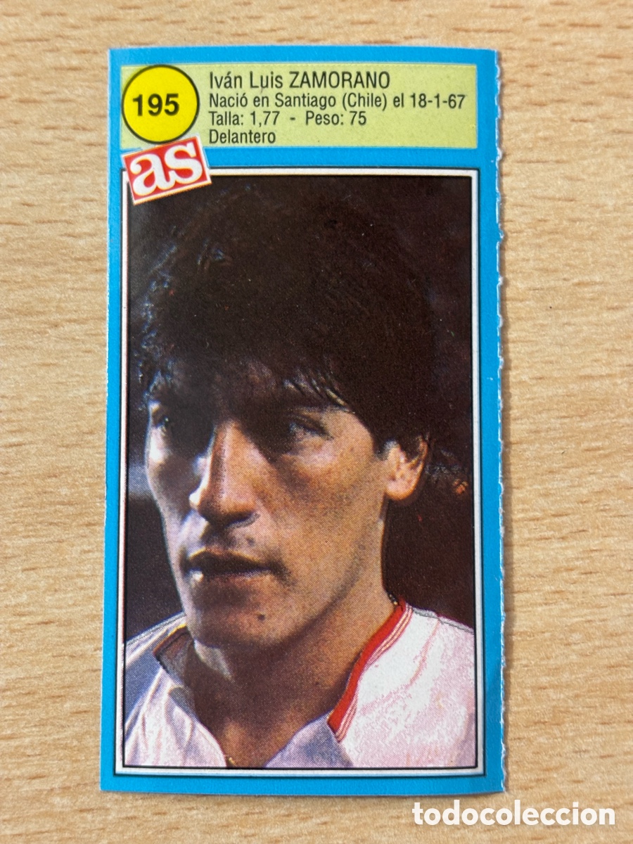 Cromos de f&uacute;tbol: # 195 Zamorano Sevilla FC Ases de la liga 90 91 sin pegar