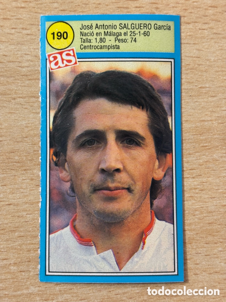 Cromos de f&uacute;tbol: # 190 Salguero Sevilla FC Ases de la liga 90 91 sin pegar