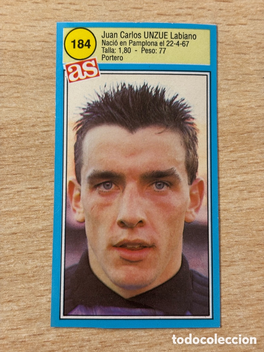 Football Stickers: # 184 Unzue Sevilla FC Ases de la liga 90 91 sin pegar