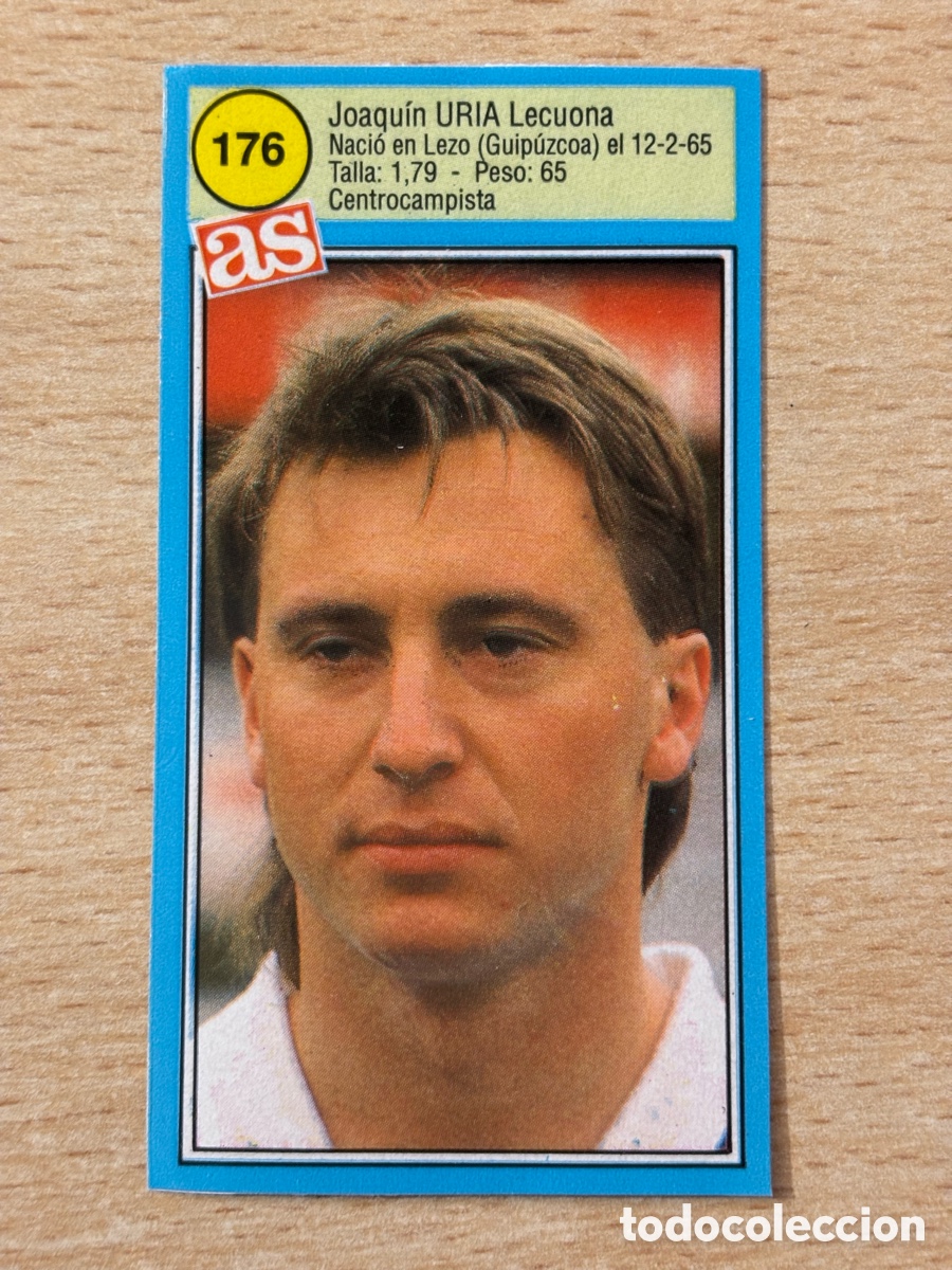 Cromos de f&uacute;tbol: # 176 Uria Real Sociedad Ases de la liga 90 91 sin pegar