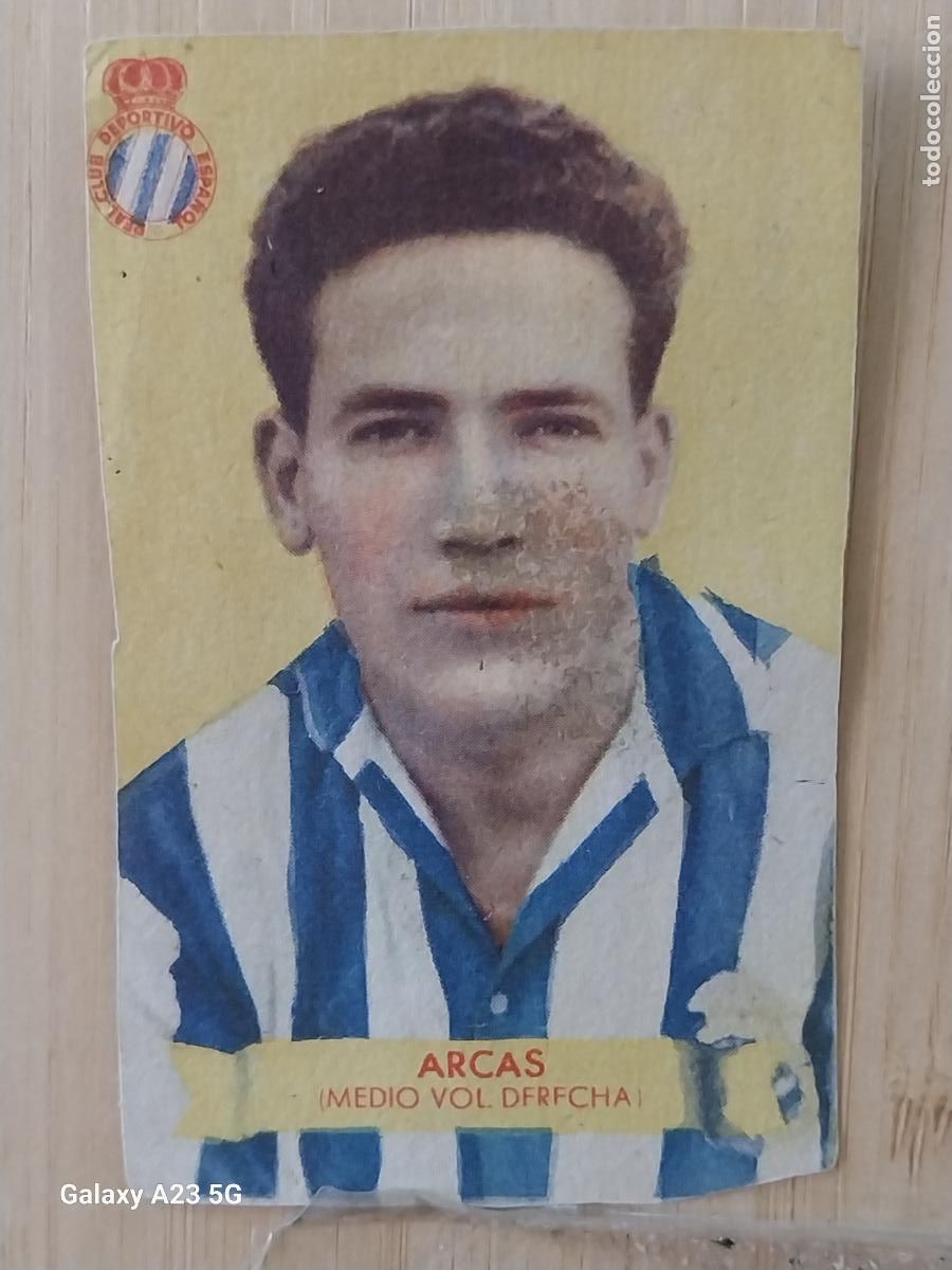Figurine di Calcio: ARCAS R C D ESPA&Ntilde;OL BRUGUERA CAMPEONES 1949 1950 49 50 CROMO RECUPERADO ORIGINAL