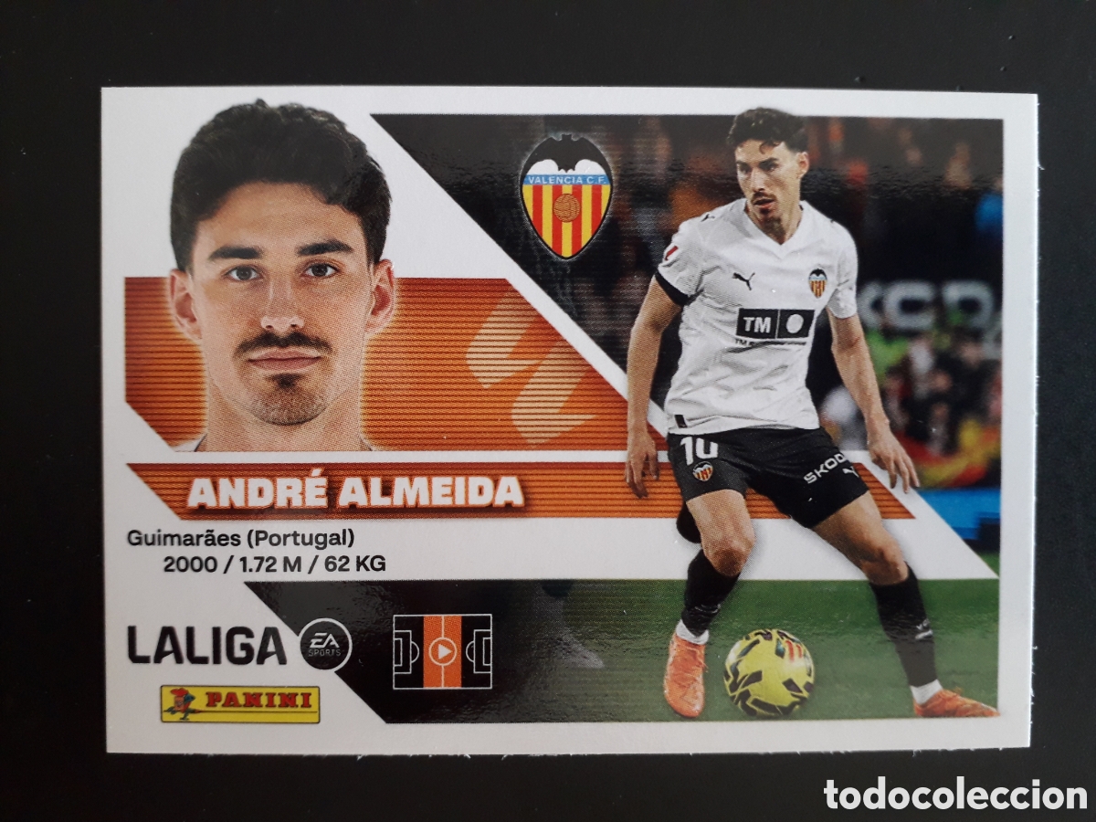 Cromos de f&uacute;tbol: ANDR&Eacute; ALMEIDA VALENCIA CF N&deg; 16 ED ESTE 2026 2027 26 27 SIN PEGAR PEDIDO M&Iacute;NIMO 3&euro;