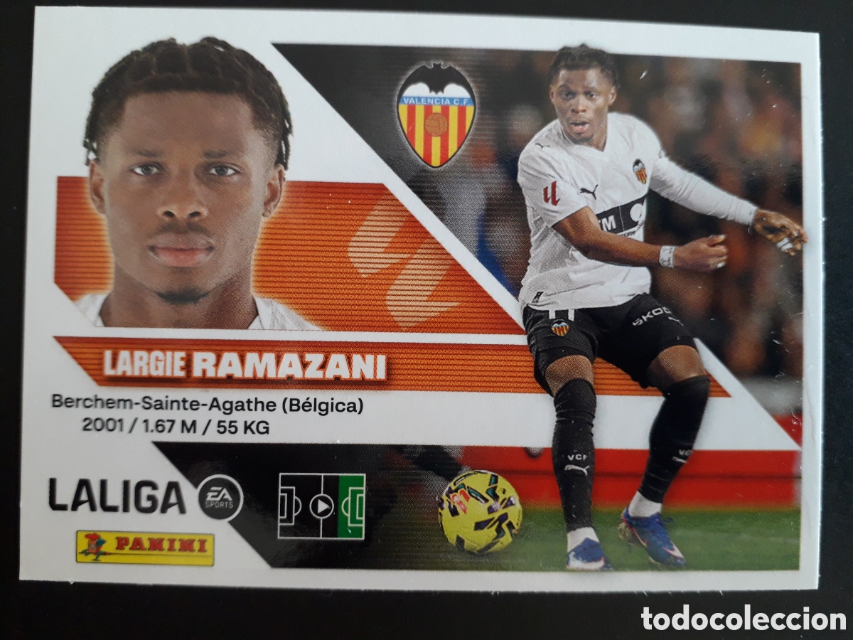 Cromos de f&uacute;tbol: RAMAZANI VALENCIA CF N&deg; 19 ED ESTE 2026 2027 26 27 SIN PEGAR PEDIDO M&Iacute;NIMO 3&euro;
