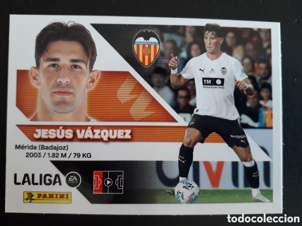 Cromos de f&uacute;tbol: JES&Uacute;S V&Aacute;ZQUEZ VALENCIA CF N&deg; 10 ED ESTE 2026 2027 26 27 SIN PEGAR PEDIDO M&Iacute;NIMO 3&euro;